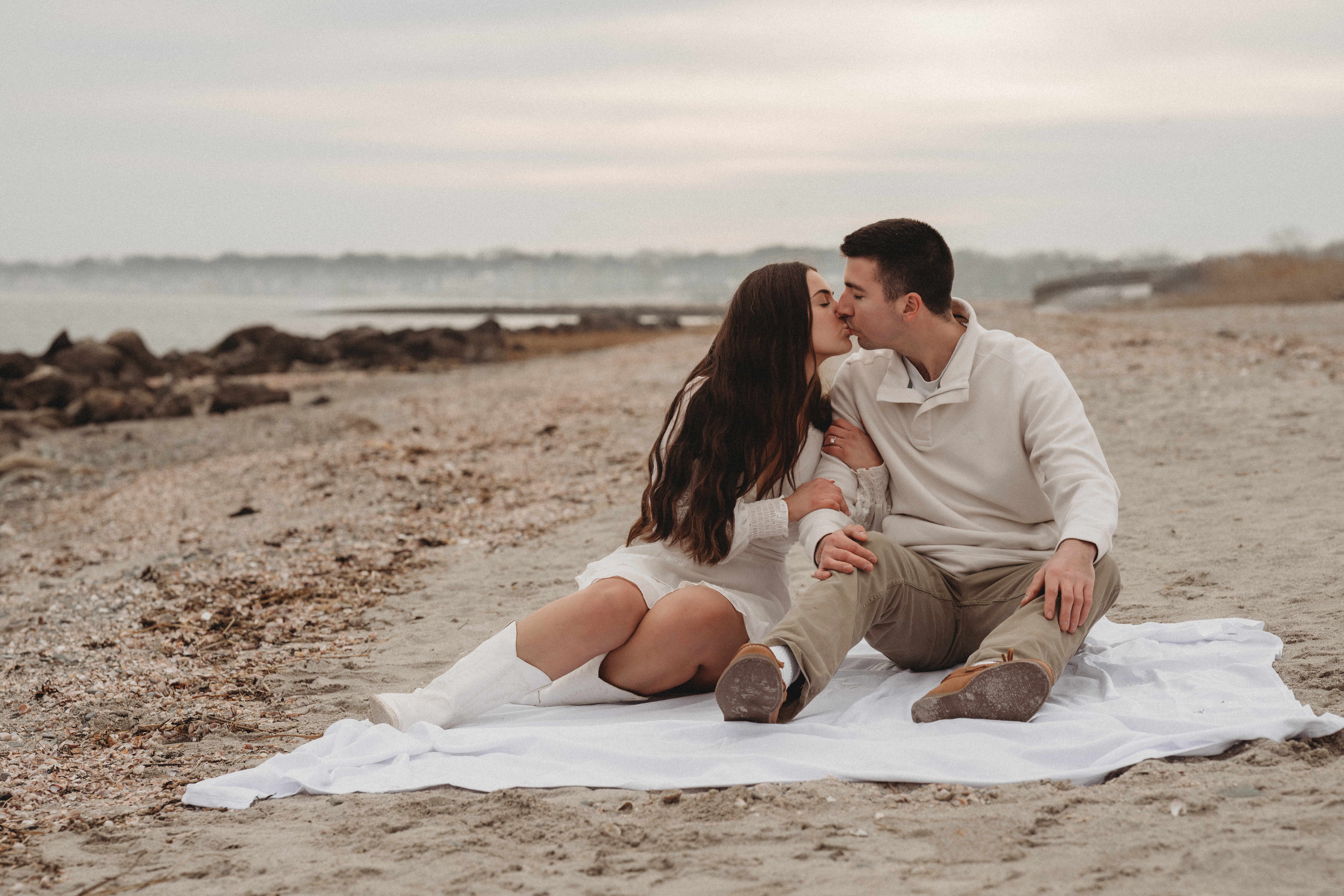 Savannah & Joe Engagement | Silver Sands State Park Milford CT